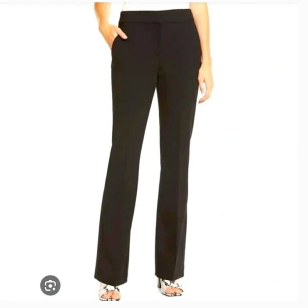 Halogen Women's Sz 14 Taylor Fit Dress Pants Trousers Black Straight Leg Stretch
